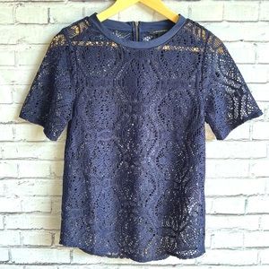 Banana Republic {Navy} Mesh Top | Sz XS